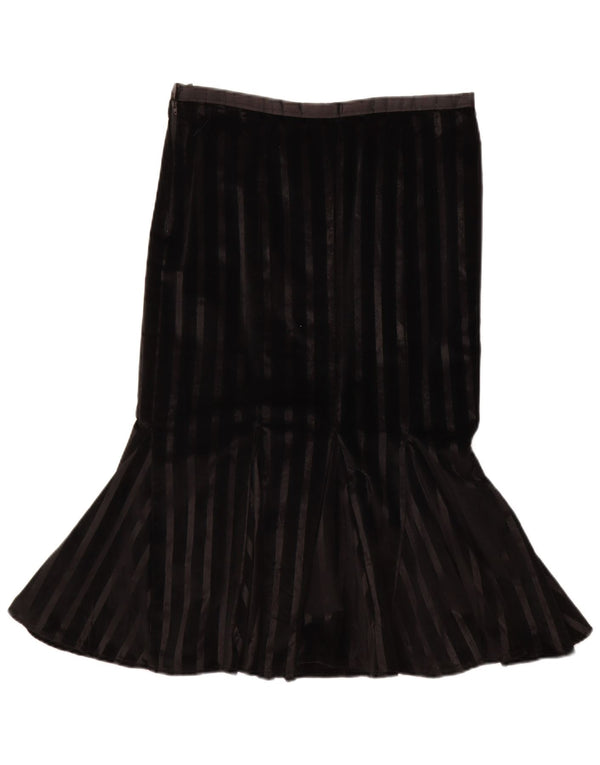 Gonna a tromba in velluto vintage da donna W32 grande a righe nere