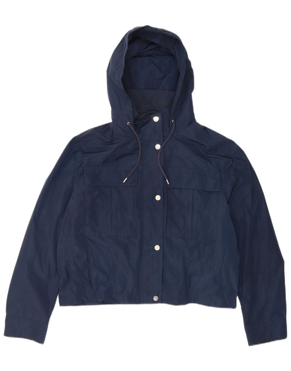 Giubbotto bomber con cappuccio da donna Marks & Spencer UK 12 medio blu navy