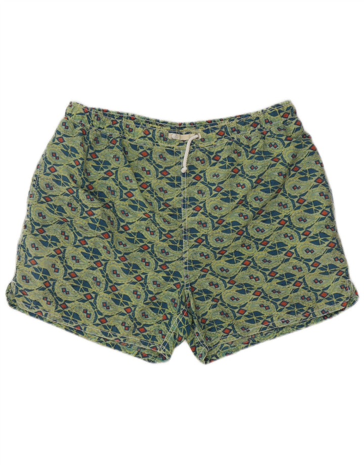 SANTO STEFANO Pantaloncini da bagno uomo Verde medio geometrico in poliammide