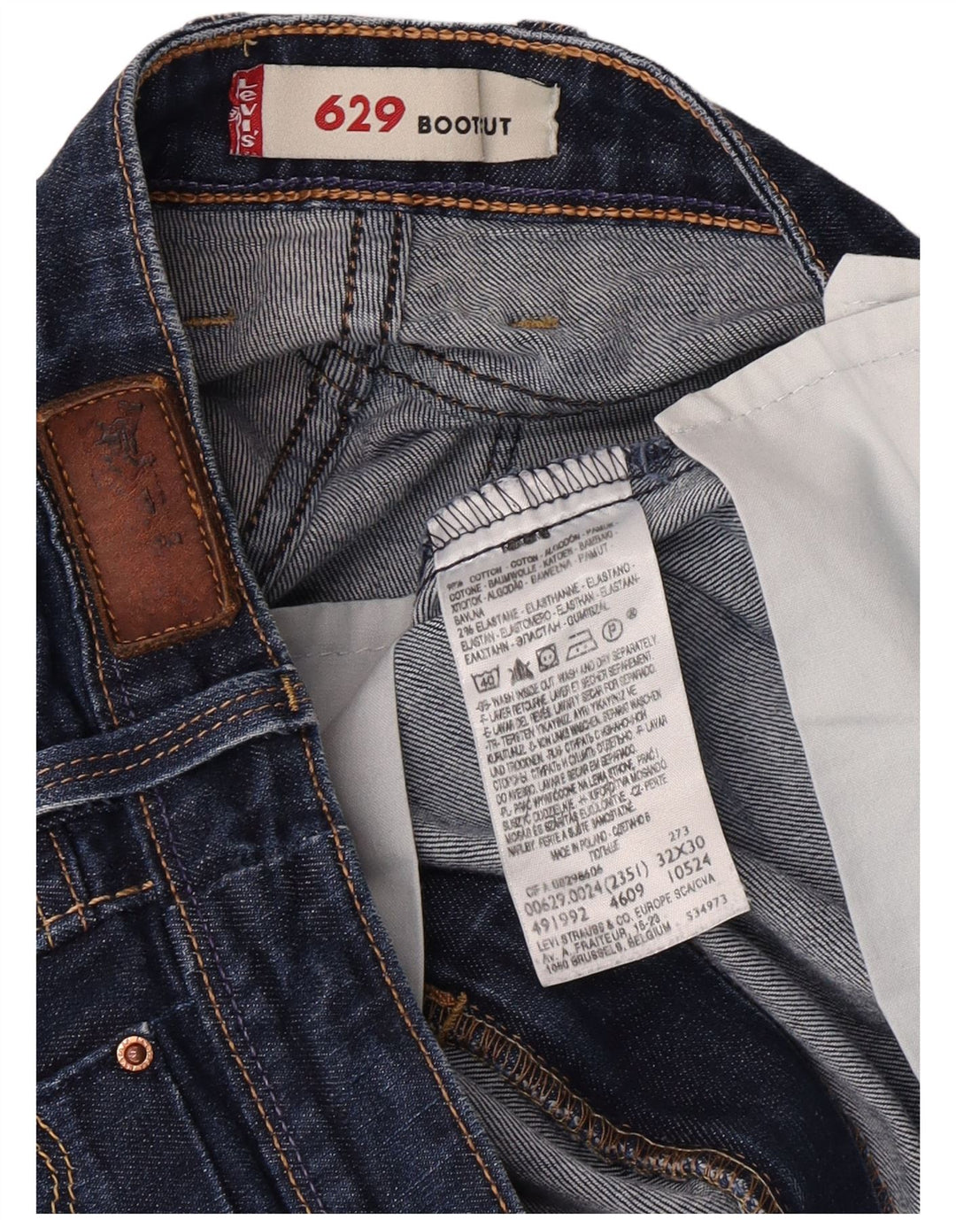 Jeans Levi's 629 Bootcut da donna W32 L30 cotone blu navy