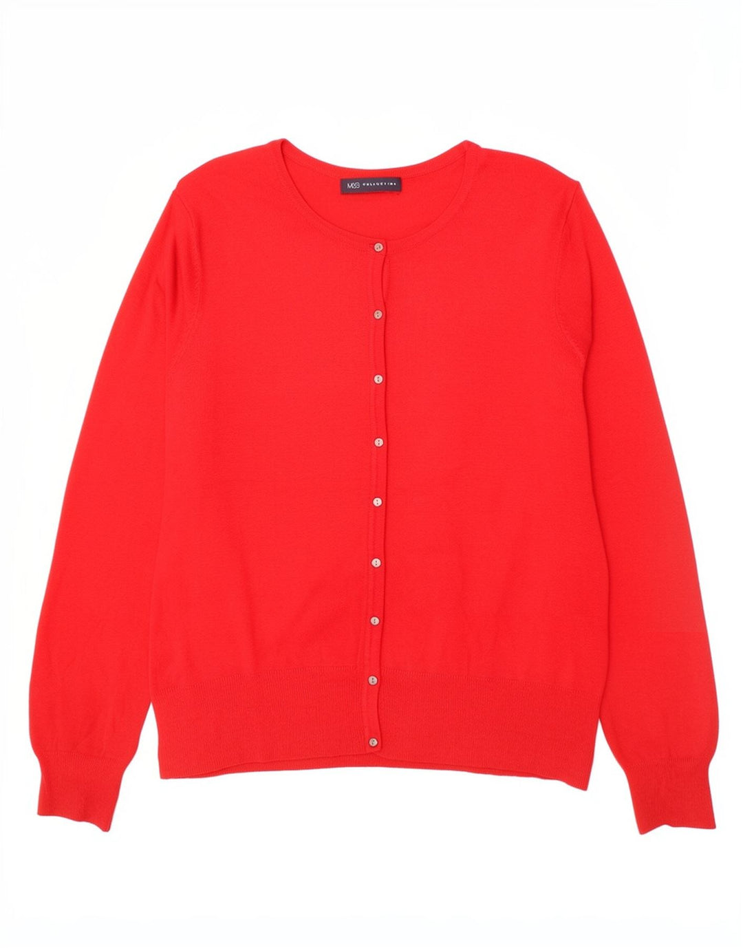 Maglione cardigan da donna Marks & Spencer UK 14 rosso medio