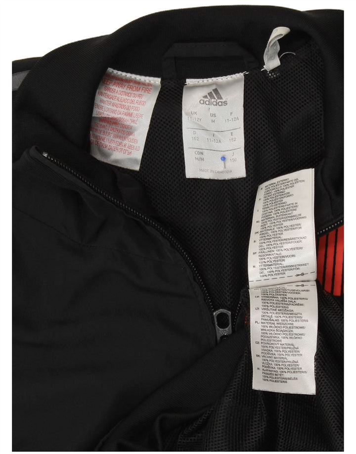 Giacca superiore della tuta Adidas Predator da ragazzo 11-12 anni in poliestere nero
