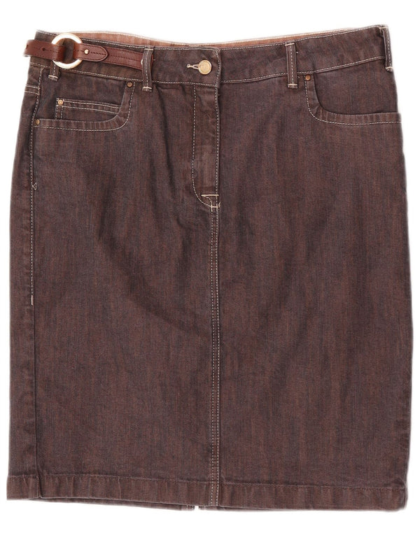 Gonna Trussardi Donna Denim IT 46 Large W34 Cotone Marrone