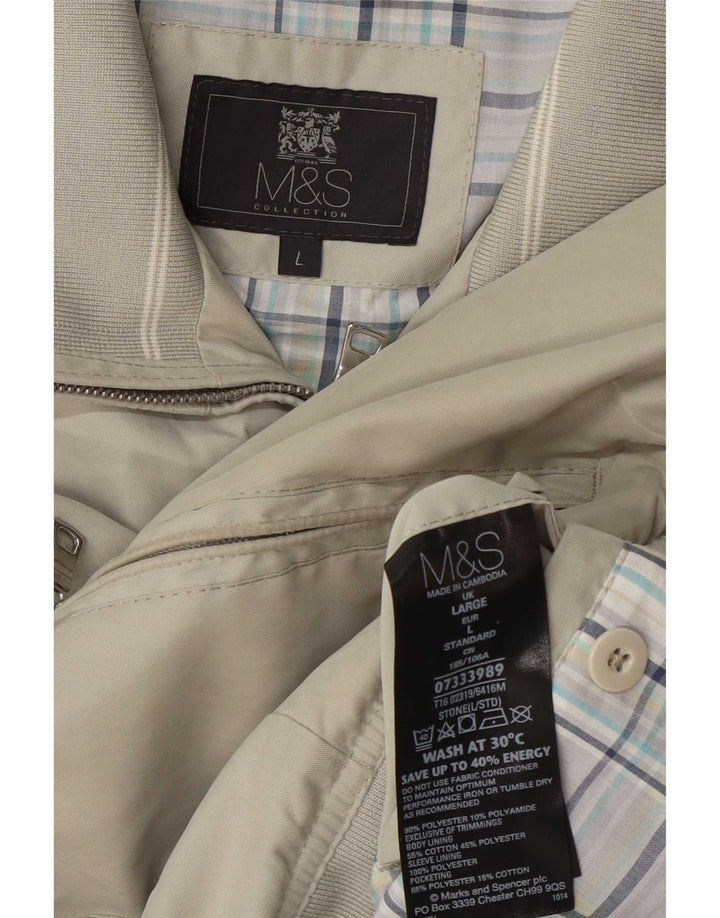 Giubbotto bomber da uomo Marks & Spencer vestibilità standard UK 40 grande poliestere verde