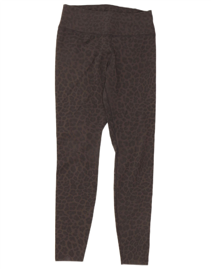 Leggings Nike Dri Fit da donna UK 10 piccolo poliestere grigio con stampa animalier