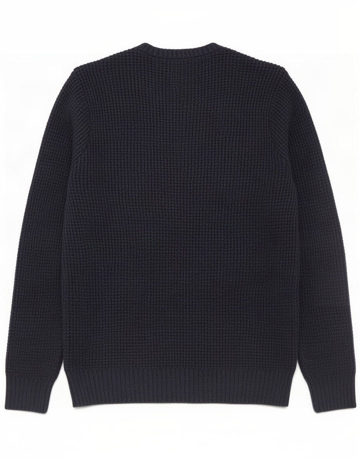 Maglione maglione girocollo da uomo Marks & Spencer cotone medio blu navy