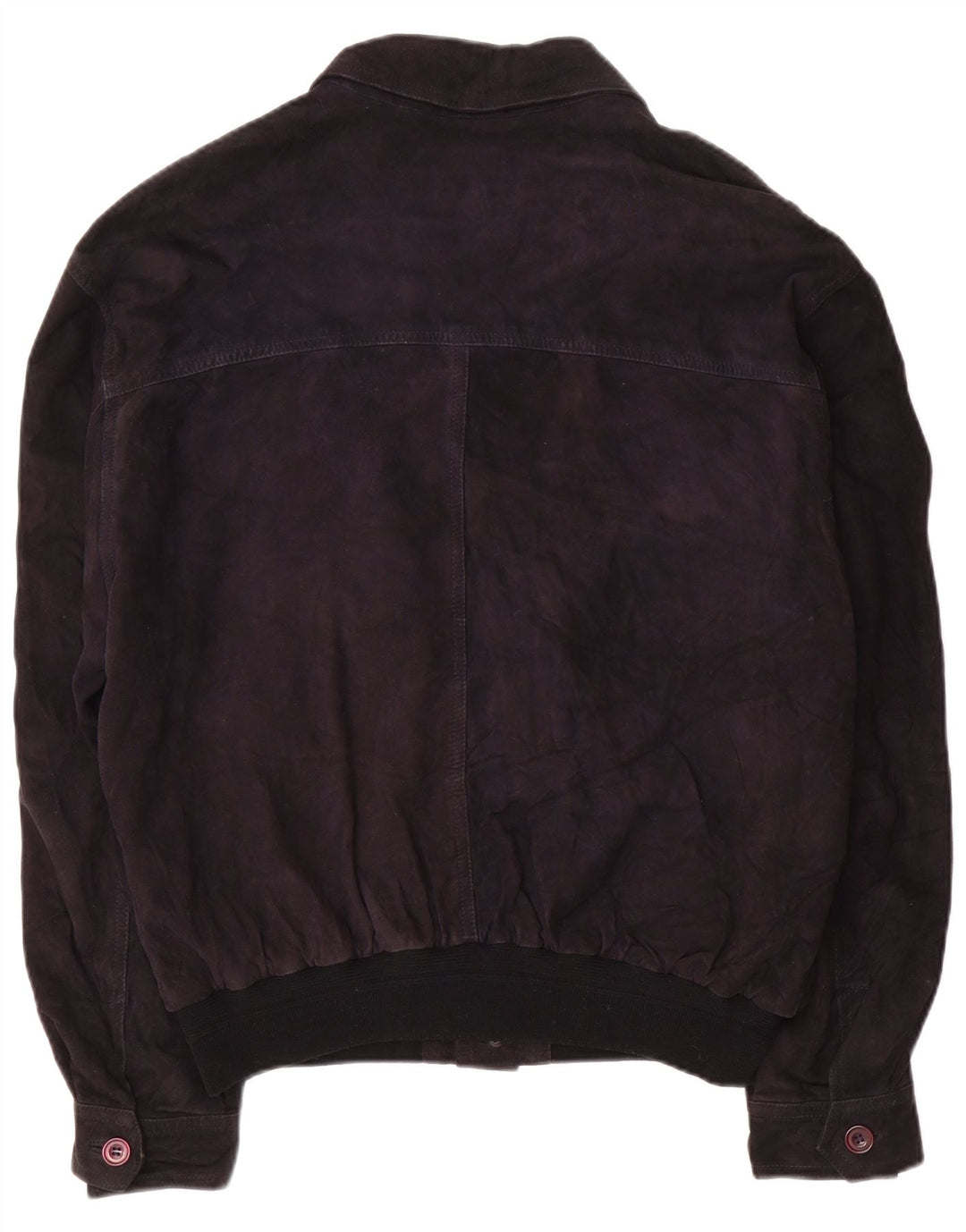 Giubbotto bomber vintage in pelle scamosciata da uomo IT 58 4XL in pelle blu navy