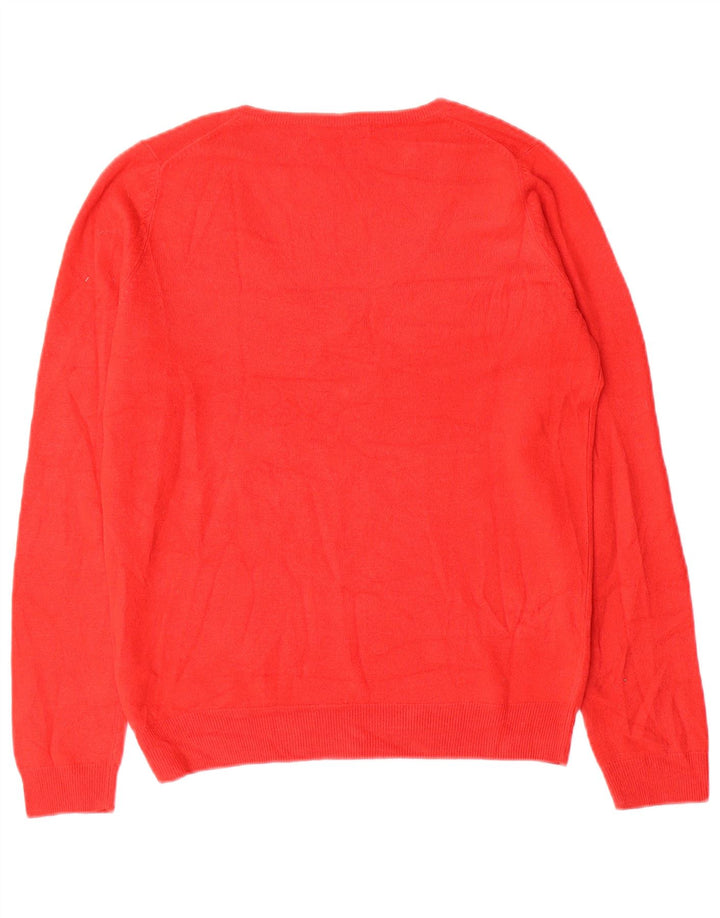 Maglione oversize con scollo a V da donna Marks & Spencer UK 10 piccolo rosso