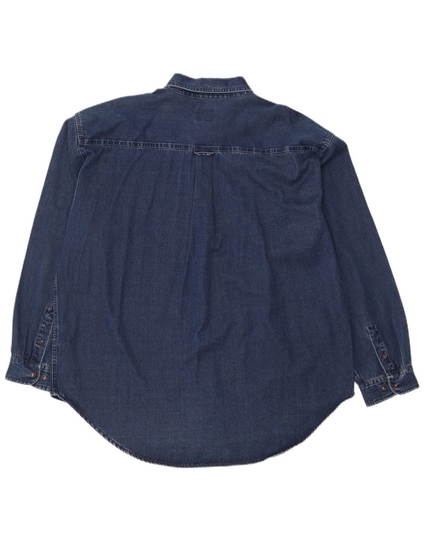 Camicia in denim da uomo Wrangler 2XL cotone blu navy