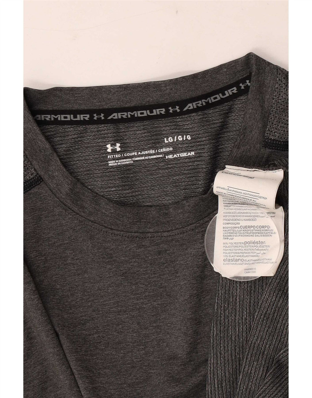 Maglietta Under Armour da uomo Heat Gear Top grande in poliestere grigio