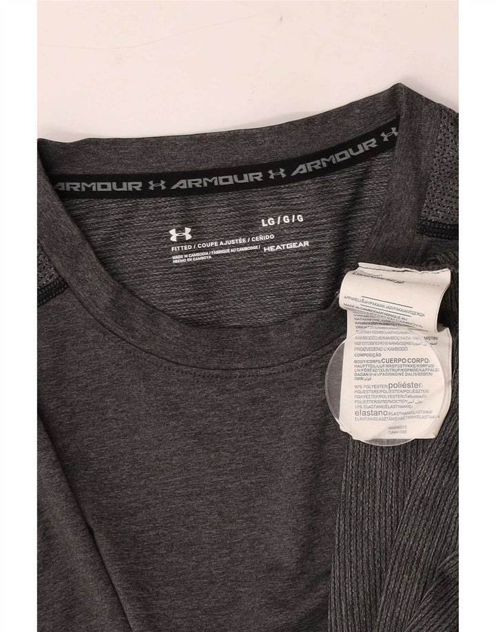 Maglietta Under Armour da uomo Heat Gear Top grande in poliestere grigio