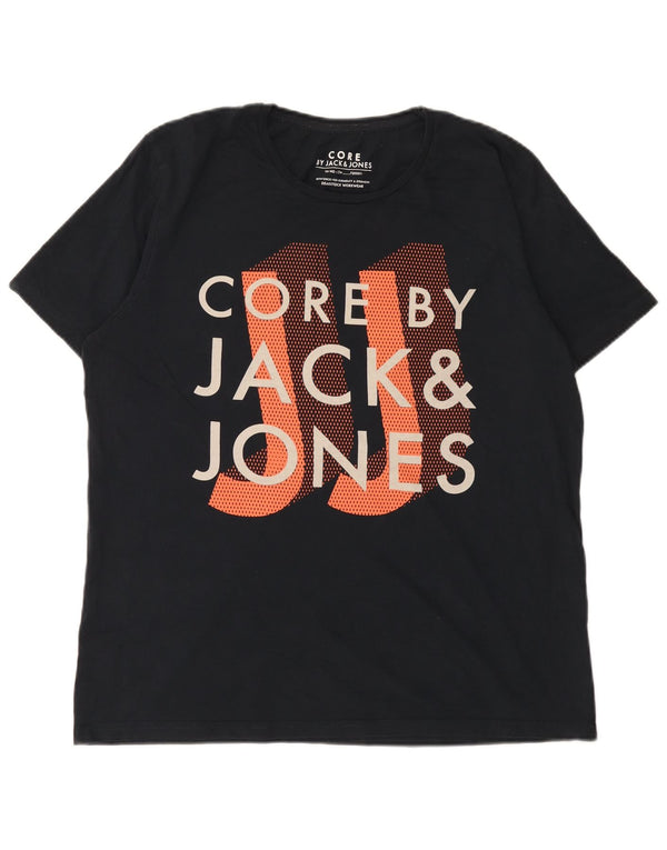 T-shirt grafica da uomo Jack & Jones Top 2XL cotone nero