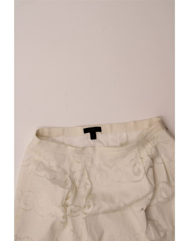 J. CREW Womens A-Line Skirt US 8 Medium W30  White Floral Cotton Vintage J. Crew and Second-Hand J. Crew from Messina Hembry 