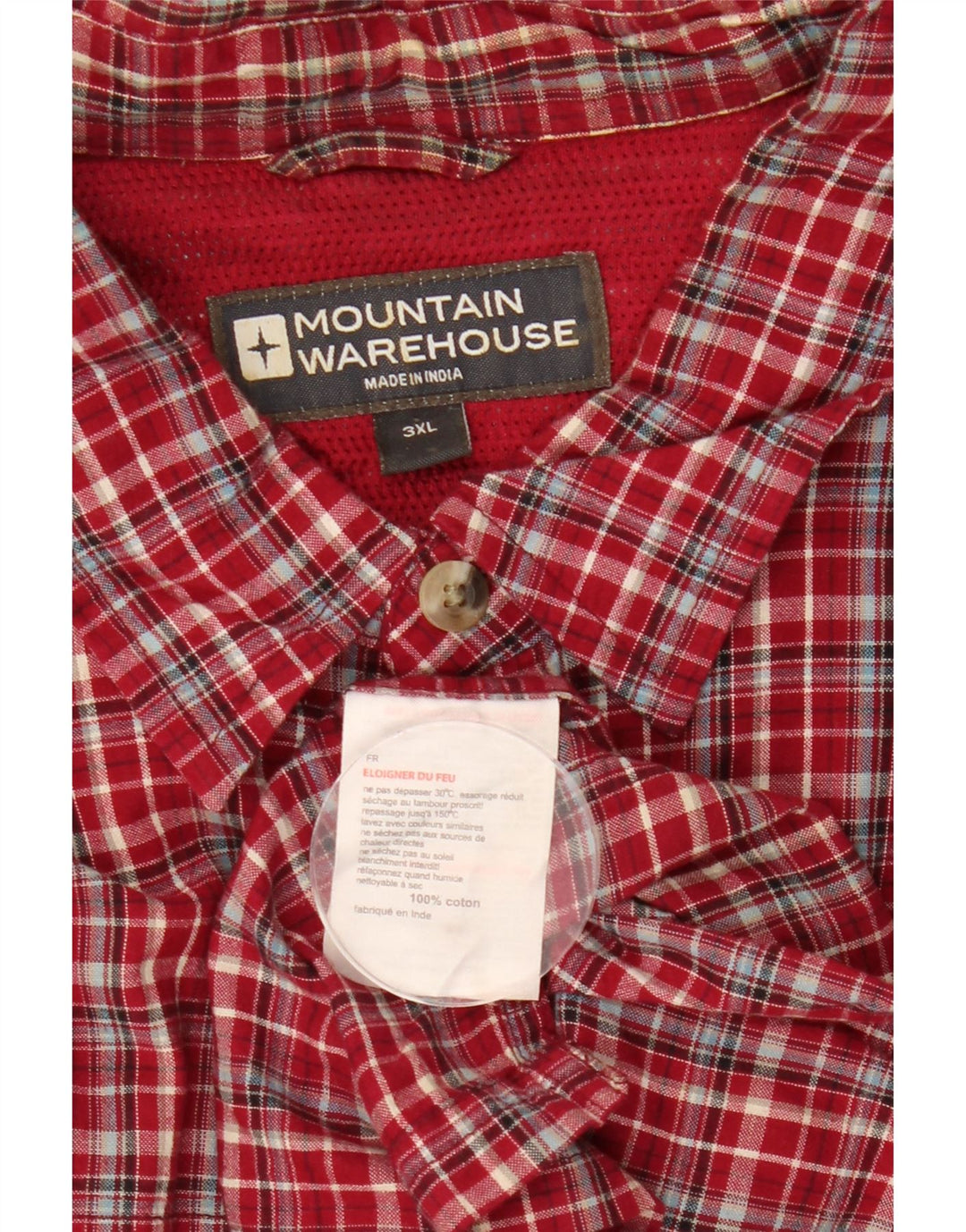 MOUNTAIN WAREHOUSE Camicia a maniche corte da uomo 3XL Cotone a quadri rossi
