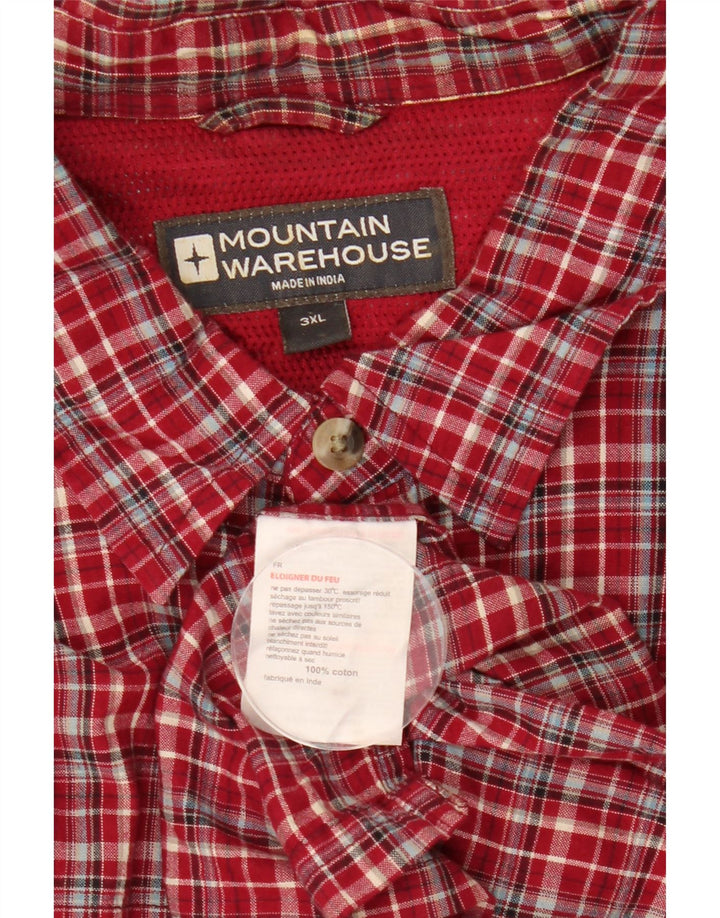 MOUNTAIN WAREHOUSE Camicia a maniche corte da uomo 3XL Cotone a quadri rossi