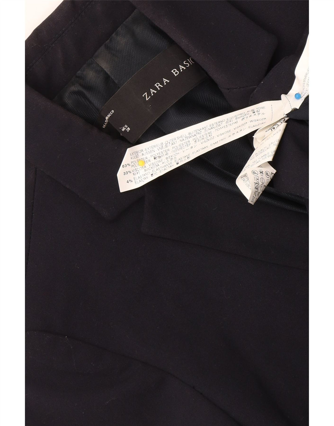 Giacca blazer da donna a 1 bottone Zara UK 12 poliestere blu navy medio