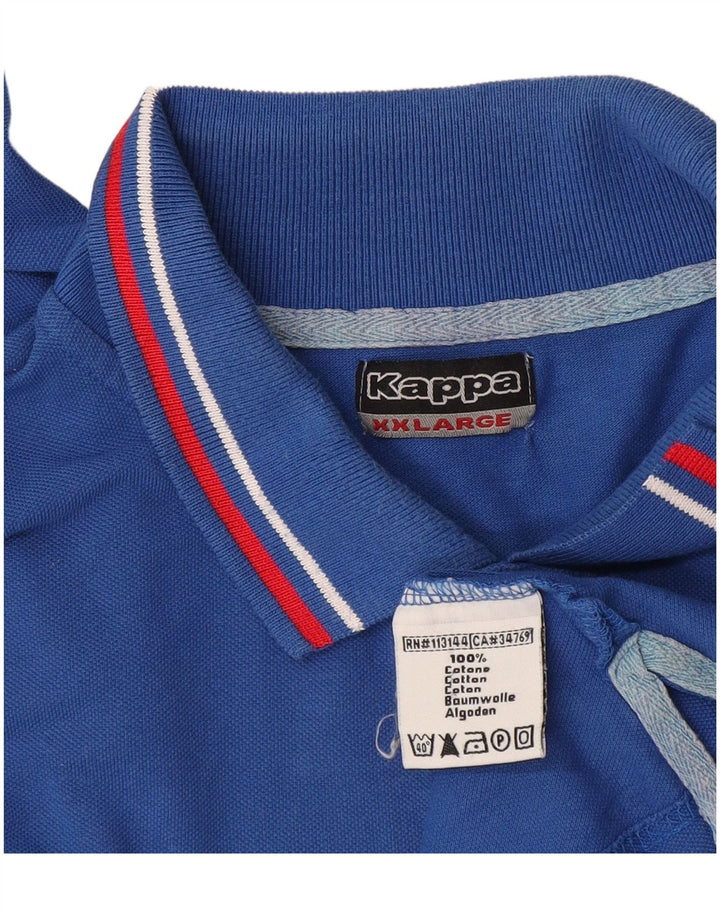 Polo Kappa Uomo Manica Lunga 2XL Cotone Blu