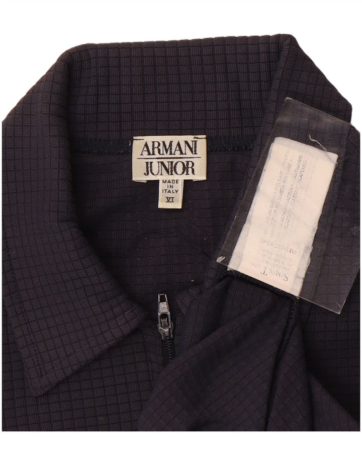 Polo Armani Junior Bambino con Zip e Collo 5-6 Anni Blu Navy in poliammide