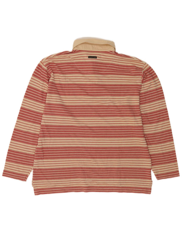 Polo da rugby da uomo a maniche lunghe Marlboro Classics, a righe grandi rosse