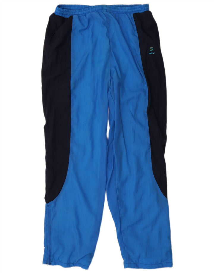 Pantaloni da tuta da uomo VINTAGE grandi in nylon color block blu