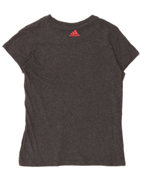 T-shirt grafica da donna Adidas Top UK 12/14 Cotone grigio medio