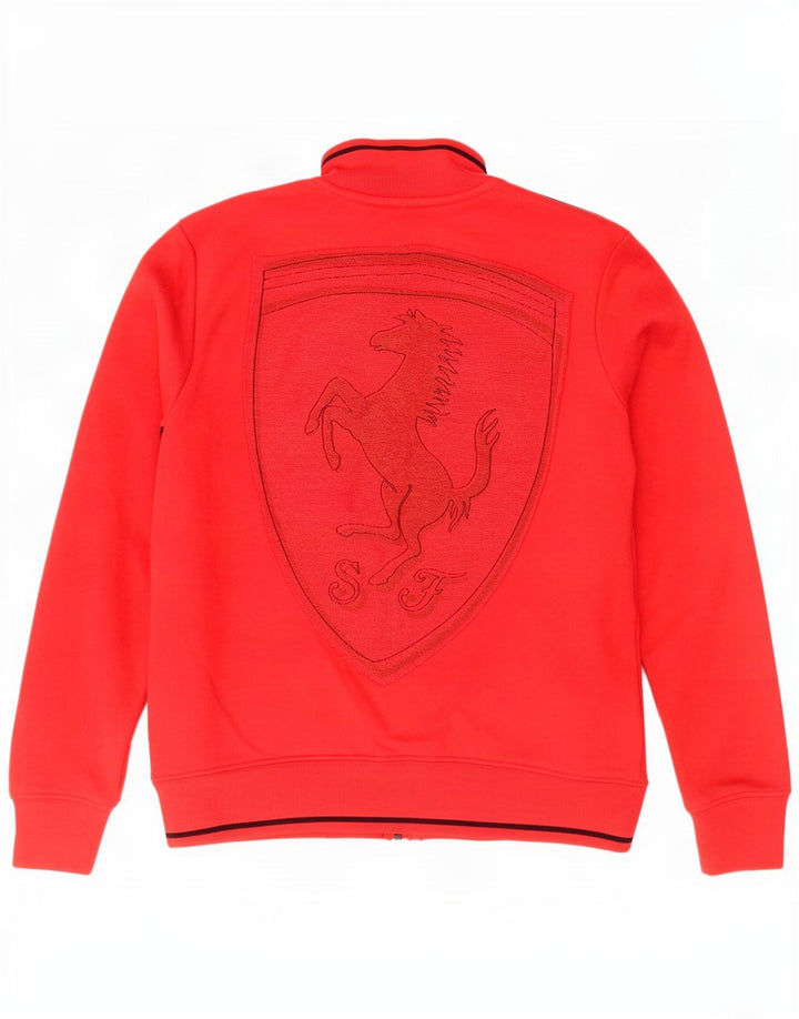 Giacca da tuta grafica Puma da uomo Ferrari, piccola, in cotone color block rosso