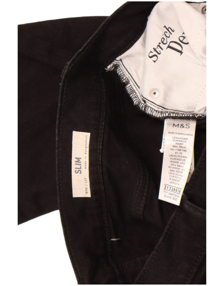 Jeans slim da uomo Marks & Spencer W30 L27 cotone nero