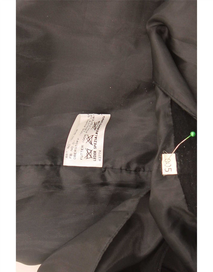 Gilet vintage da uomo in pelle scamosciata grande in pelle scamosciata nera