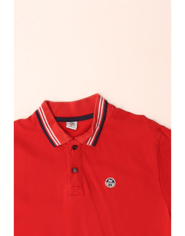 Polo da uomo NORTH SAILS in cotone rosso medio