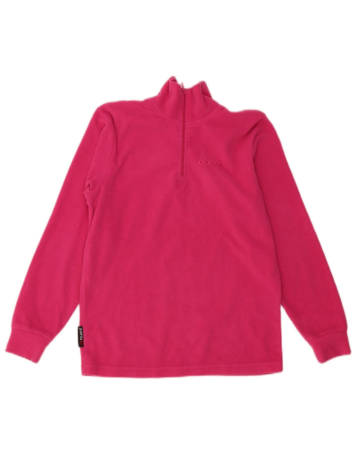 Maglione in pile da donna con collo e zip Invicta UK 12 poliestere rosa medio
