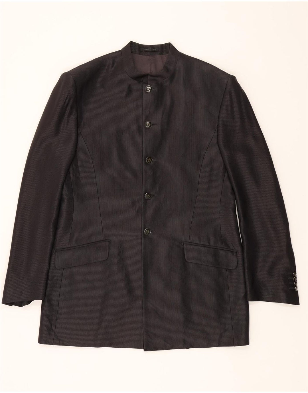 CARLO PIGNATELLI Mens 5 Button Blazer Jacket IT 52 XL Black Pinstripe Vintage Carlo Pignatelli and Second-Hand Carlo Pignatelli from Messina Hembry 