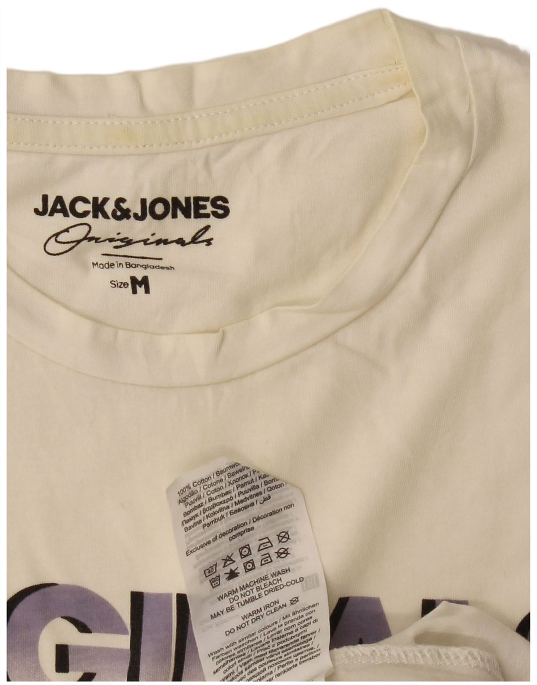 JACK & JONES T-shirt con grafica originale da uomo in cotone bianco medio