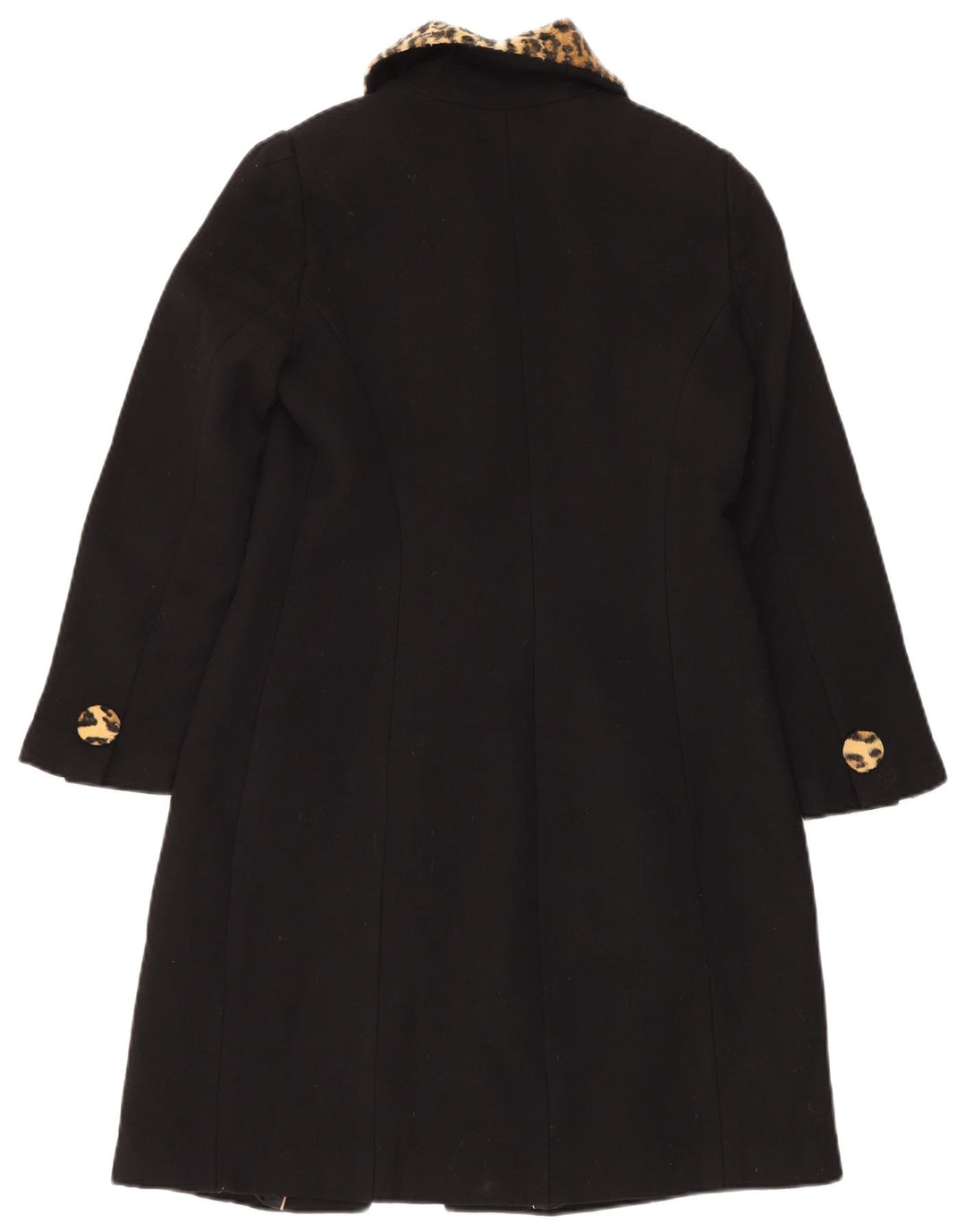 Cappotto Donna Luisa Spagnoli IT 44 Medio Nero Lana Vergine Stampa Animalier