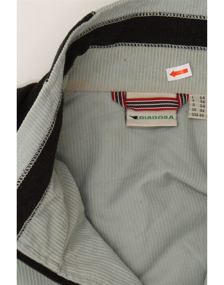 DIADORA Mens Tracksuit Top Jacket UK 44 XL Blue Colourblock Polyester Vintage Diadora and Second-Hand Diadora from Messina Hembry 