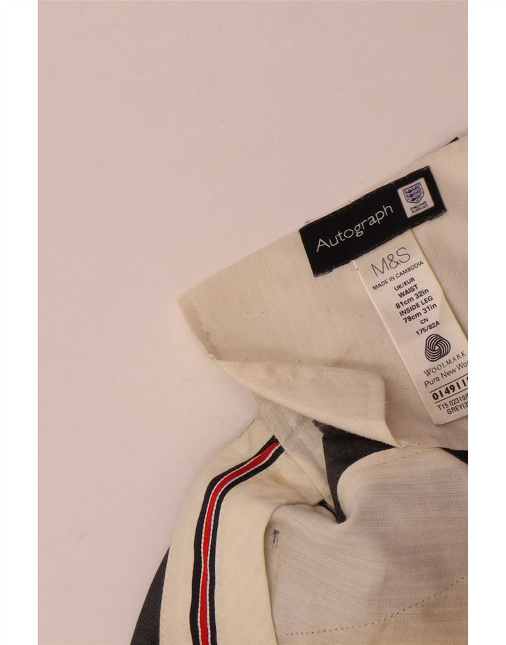 Pantaloni da abito dritti autografi da uomo Marks & Spencer W32 L31 lana grigia