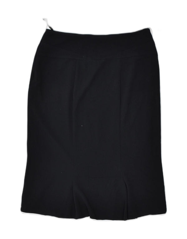 MAX MARA Gonna a tubino a vita alta da donna UK 8 piccola W24 poliestere nero