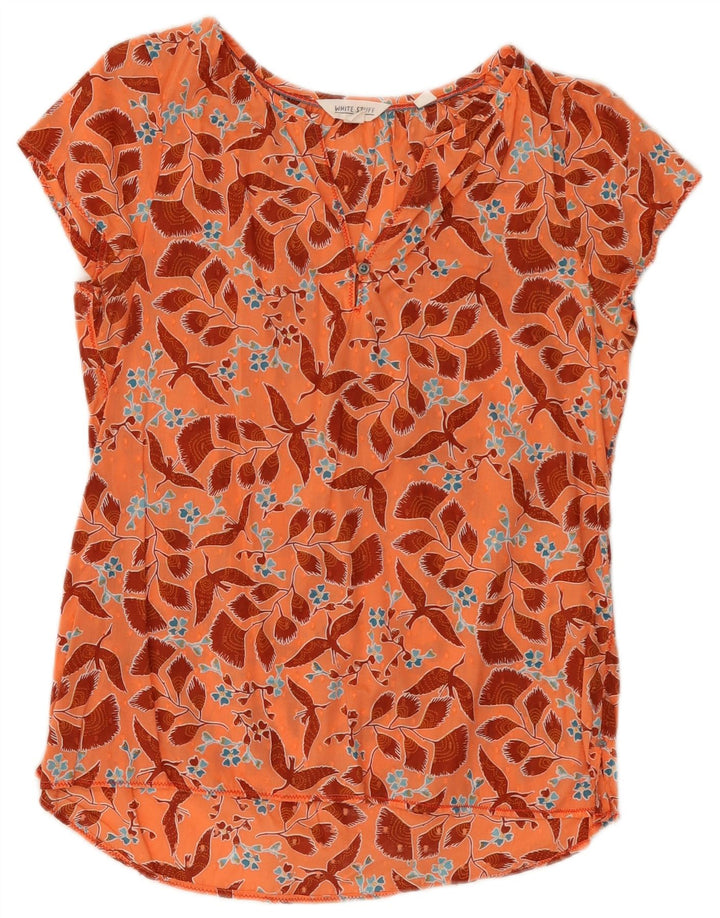 Camicetta da donna White Stuff Top UK 8 Piccolo cotone floreale arancione