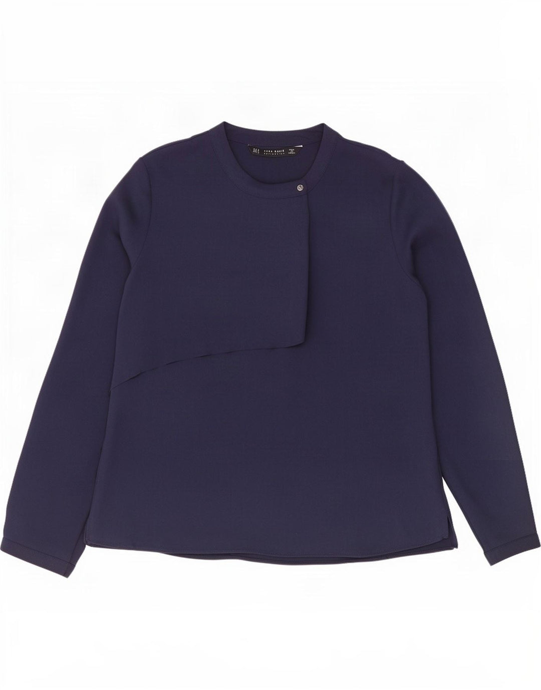Camicetta a maniche lunghe da donna Zara UK 12 blu navy medio