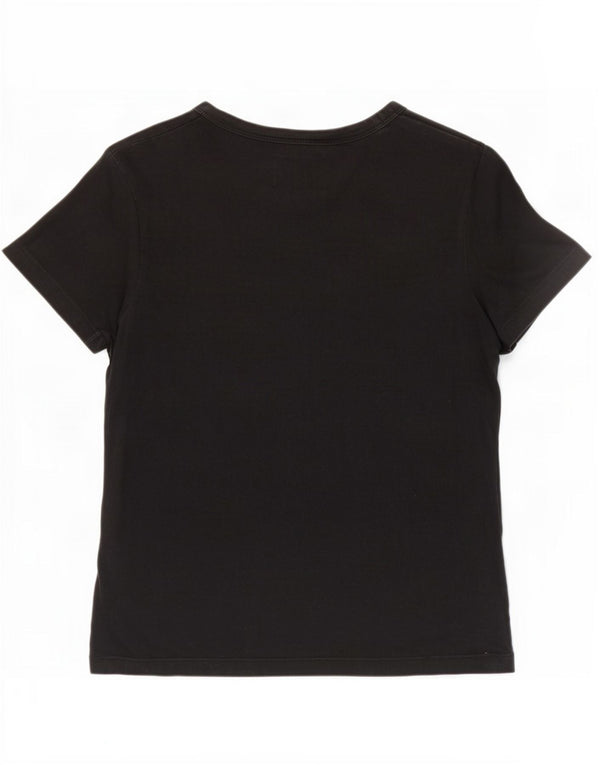 Maglietta grafica da donna Calvin Klein Jeans Top UK 12 cotone nero medio