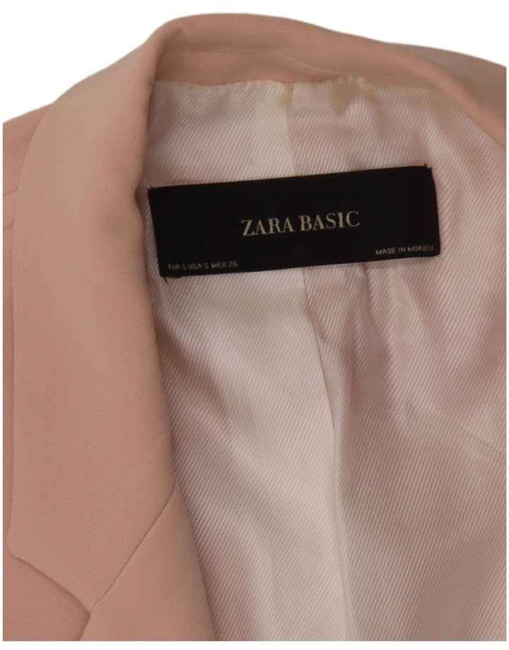 Giacca blazer aperta da donna con maniche a 3/4 Zara UK 10 piccola rosa