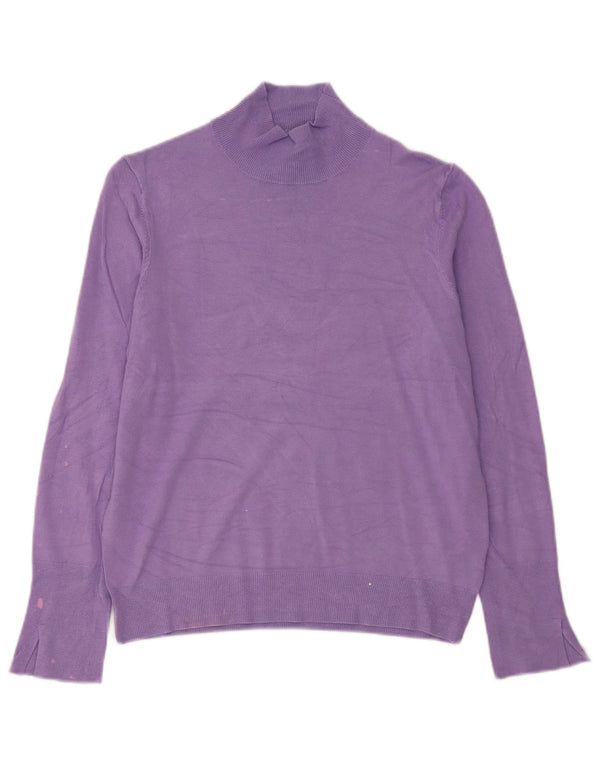Maglione maglione a collo alto da donna Zara UK 14 grande viscosa viola