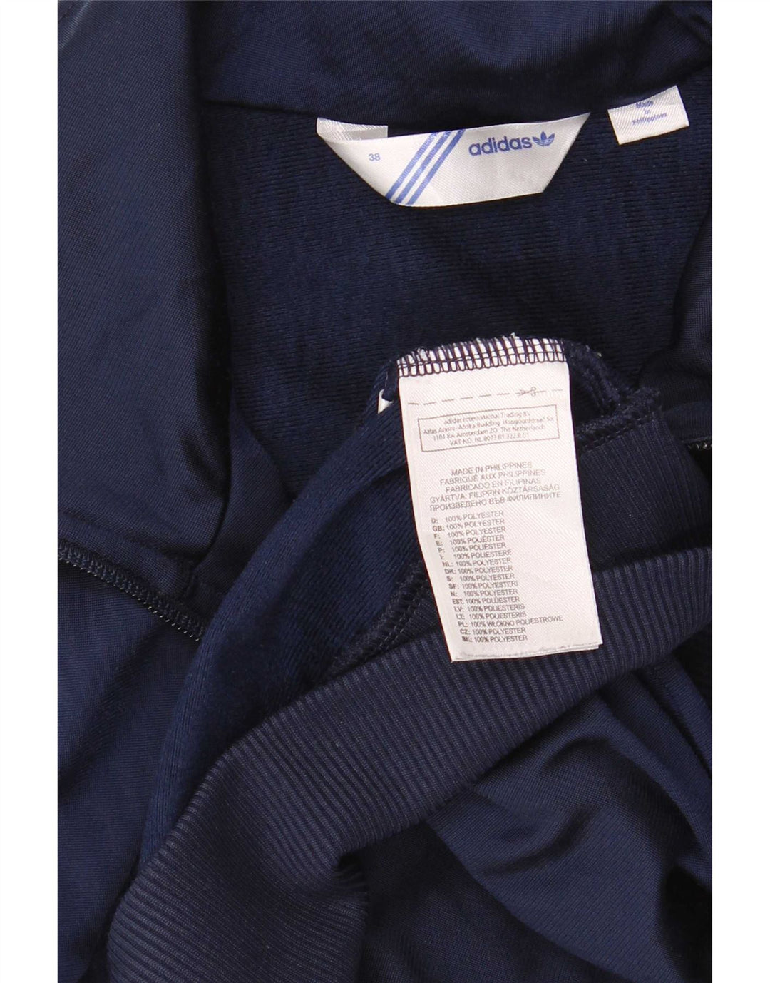 Giacca da ginnastica grafica da donna Adidas EU 38 media blu navy poliestere