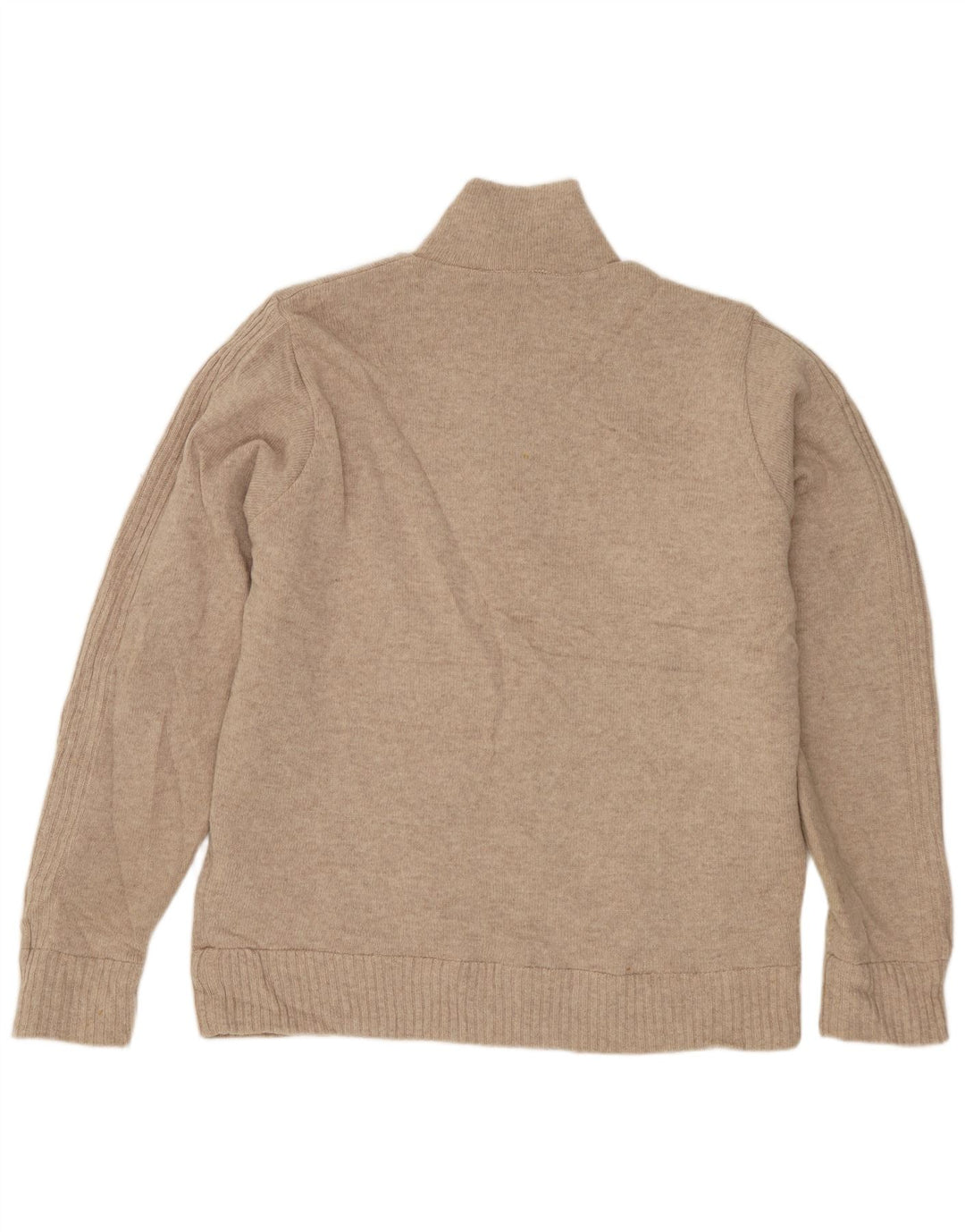 Marks & Spencer Maglione da uomo con collo con zip blu Harbour piccolo in lana beige