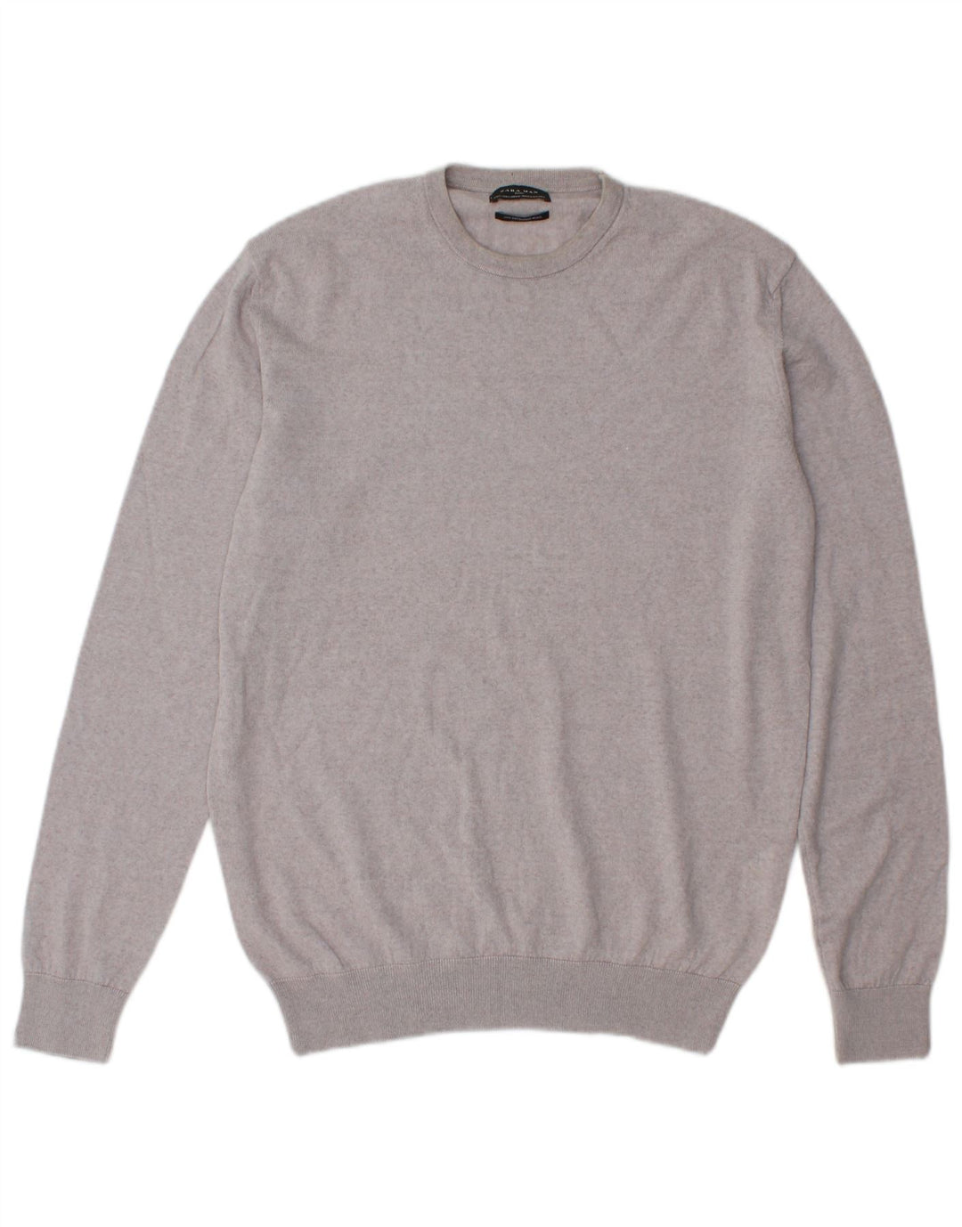 Maglione maglione girocollo da uomo Zara grande in lana grigia