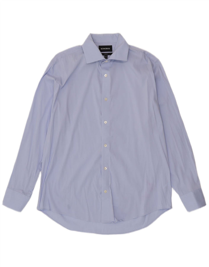 BONOBOS Camicia da uomo su misura taglia 16 grande cotone blu