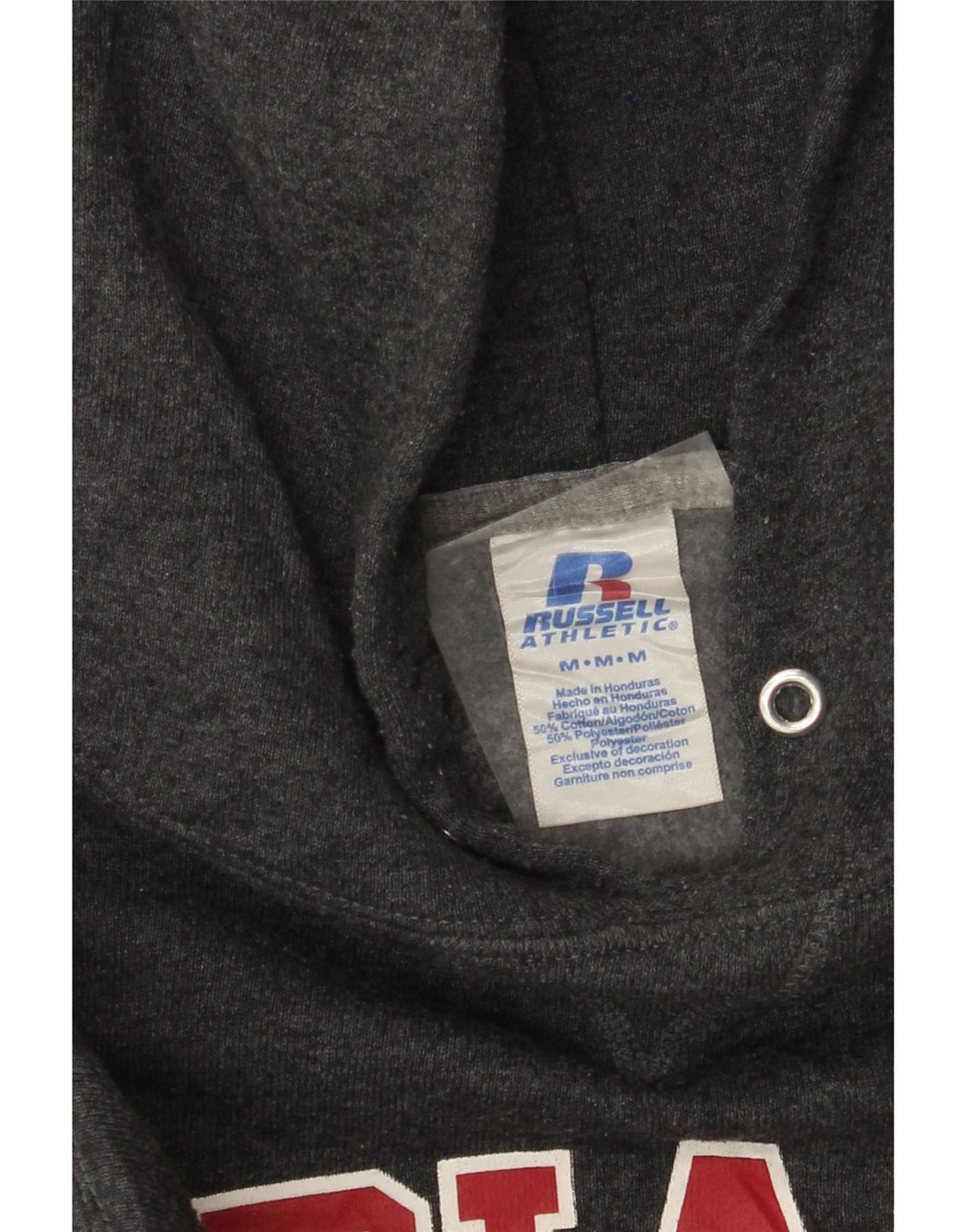 RUSSELL ATHLETIC Maglione con cappuccio grafico Indiana Wesleyan da uomo grigio medio