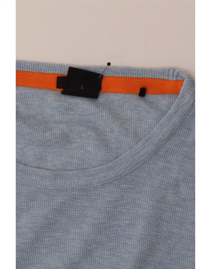 Hugo Boss Top da uomo slim fit a maniche lunghe grande blu