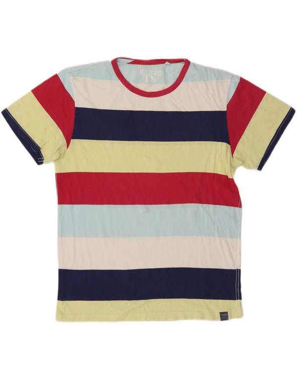 Joules T-shirt da uomo Top in cotone a righe multicolore medio