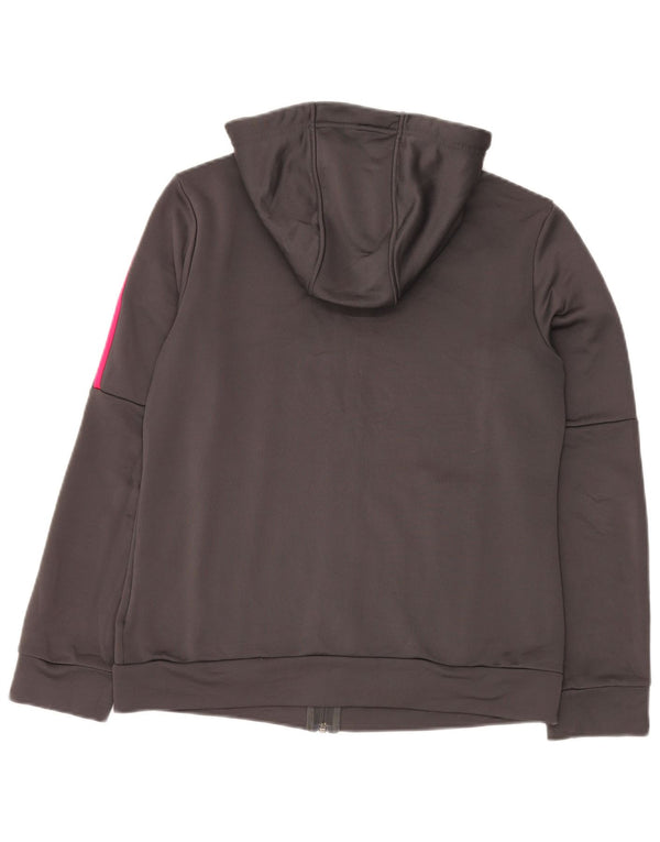 Felpa con cappuccio e zip da donna Adidas UK 16/18 Large Grigio Poliestere
