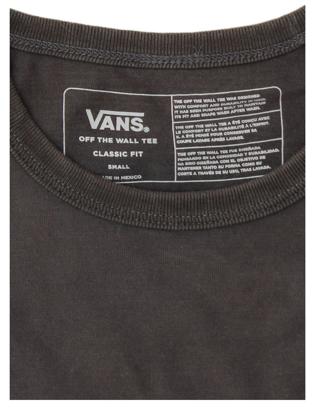 T-shirt grafica da uomo con vestibilità classica VANS, piccola, in cotone grigio